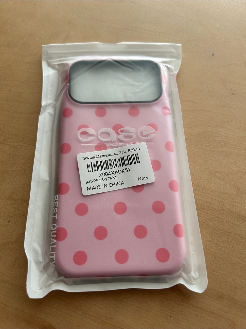 Pink Polka Dot Phone Case - 17 pro max
